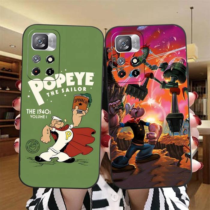 Cartoon P-popeye Sailors Phone Case For Xiaomi Redmi Note 11 8 9 10 6