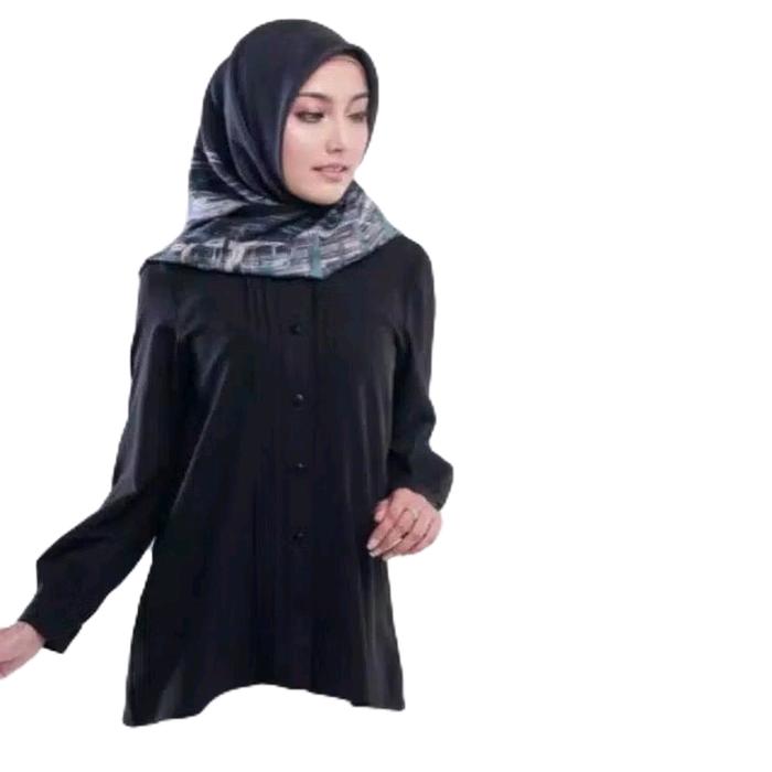 Tunik Zoya Ambar Atasan Wanita Model Panjang Hitam - Shakila, Dewasa, Baju, Casual, Top, Katun, Cewe
