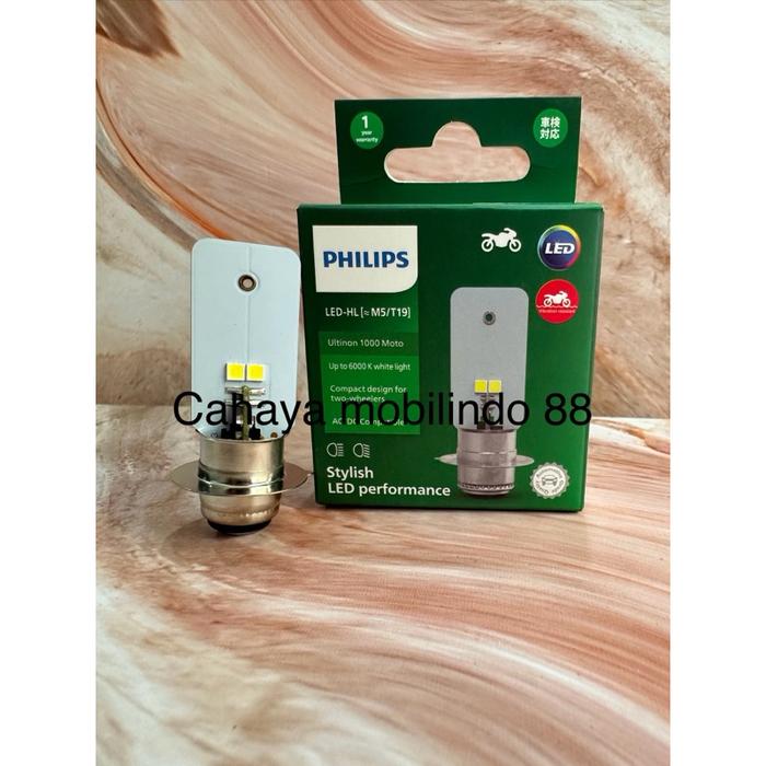 Philips Lampu Utama LED H6 M5 T19 12v 6/4.5w k1 kaki 1| Ultinon Essential (DC) & Ultinon 1000 (AC/DC
