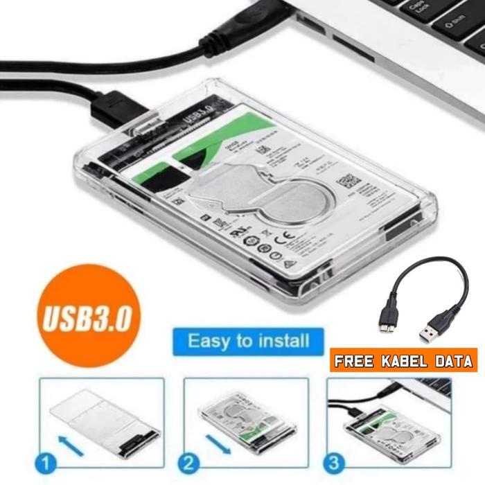 Casing Hardisk External HDD SSD External Case Transparan 2.5" USB 3.0 *