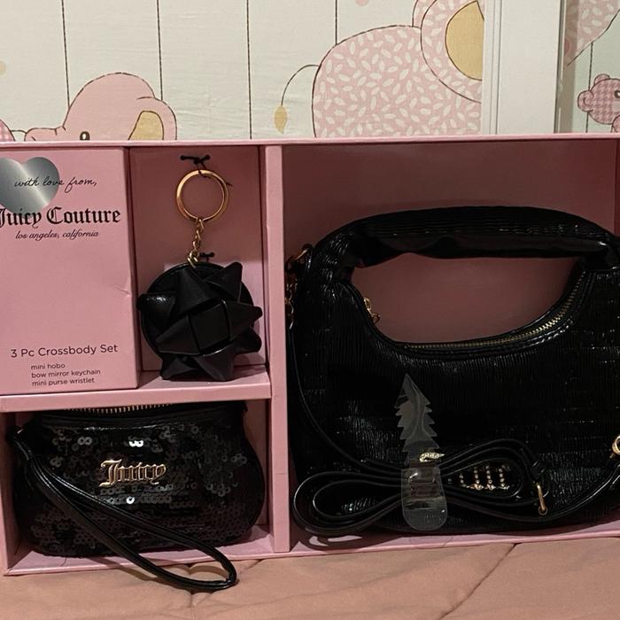 Set Tas Juicy Couture Hitam atau Pink Muda