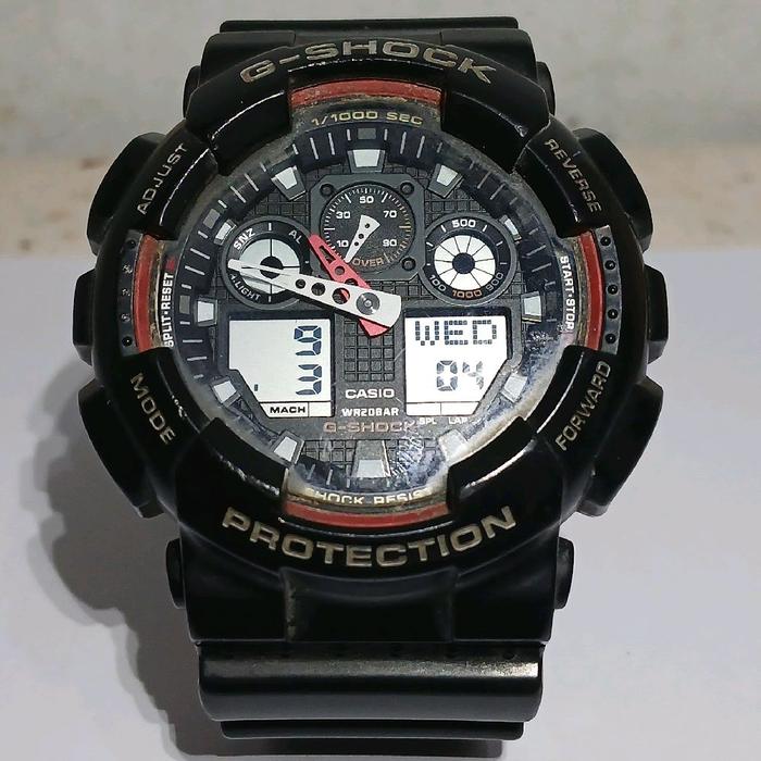 CASIO G-Shock Jam Tangan Pria GA-100 Series Tahan Air 100 Meter dengan Fitur Shock Resistant dan Pro