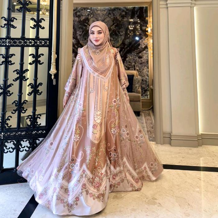 Shellasaukia Original Gamis Shellasaukia Terbaru Set Hijab Shellasaukia Terbaru Gamis Printing Shell