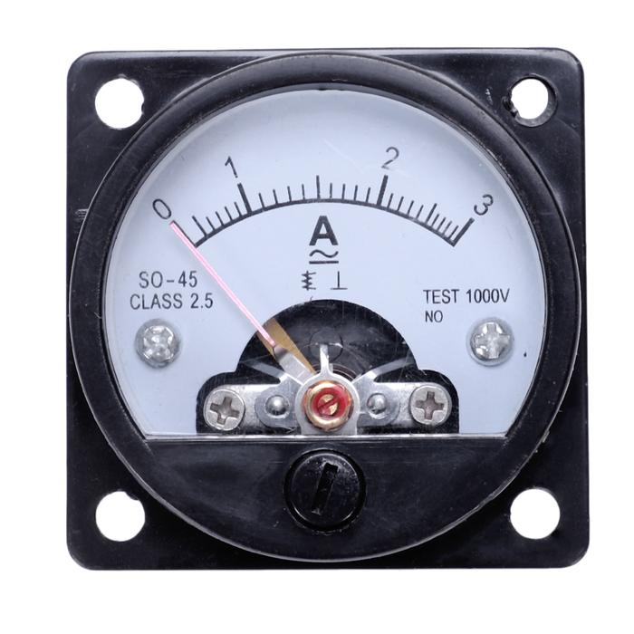 Super Deals AC 0-3A Round Analog Panel Meter Current Measuring Ammeter Gauge Black