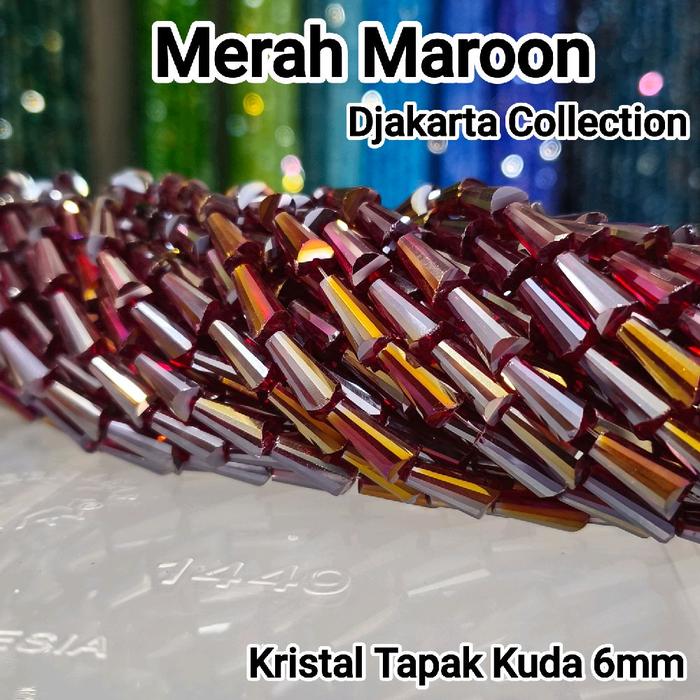 Kristal "TAPAK KUDA" ukuran 6 mm kristal ceko kristal manik-manik kristal pajangan kristal akrilik k