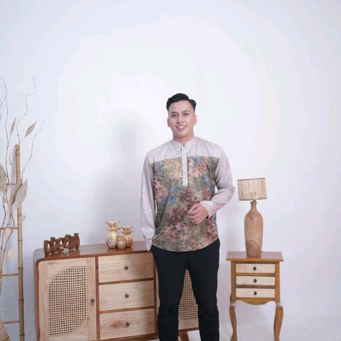 Kemeja Pria Koko Lengan Panjang AMERTA Leaf Series - Green