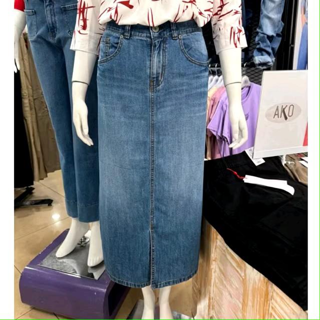 rok jeans wanita ako S-34