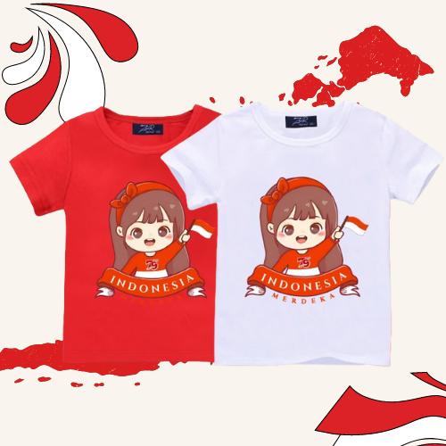 Znar - Baju Kaos Anak Perempuan Edisi Kemerdekaan / Atasan Anak Perempuan Edisi 17 Agustus