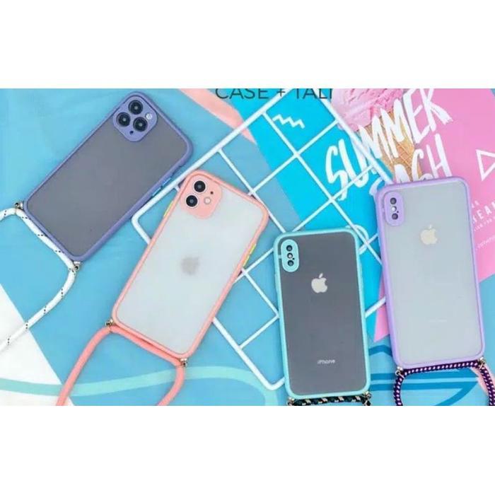 DOVE LENS LANYARD OPPO F11 F11 PRO CASING MATTE LENS PROTECTION TRANSPARANT HARDCASE