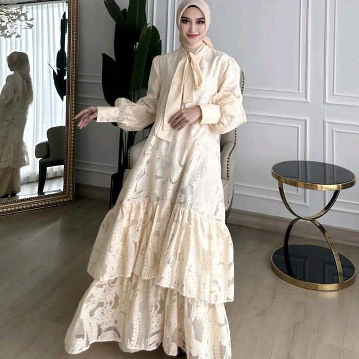 Gamis Brokat Princes Import Ori Shellasaukia