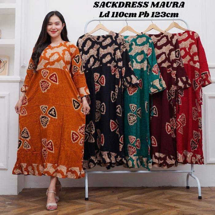 gudang grosir konveksi daster panjang maura motif batik murah pekalongan