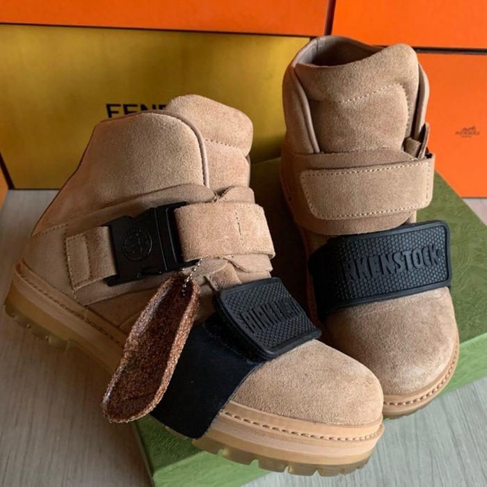 BIRKENSTOCK kids Shoe Rick Owens Hancock Rotterhiker Leather Brown Rare Item size 36/ 23 cm - Sepatu