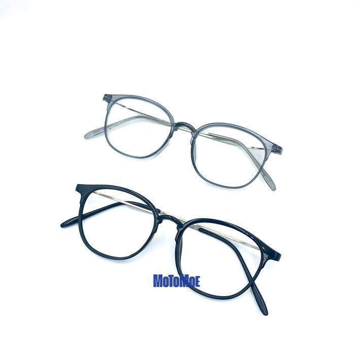 Motomoe Nexis - Frame Kacamata Oval Besi Plastik Skena Minimalis Ringan Klasik Kekinian Kokoh