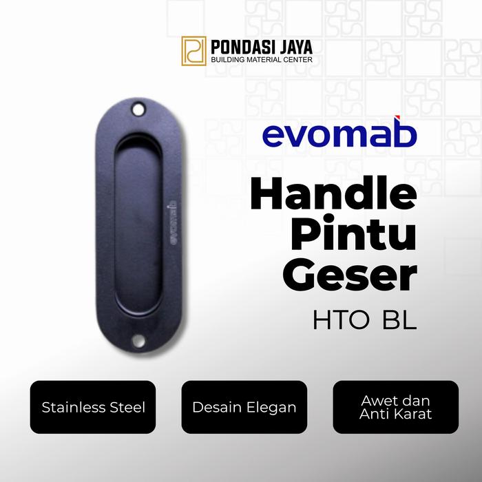 Evomab Handle Pintu Tanam Pintu Geser Kotak Pintu Sliding Stainless HTO Hitam