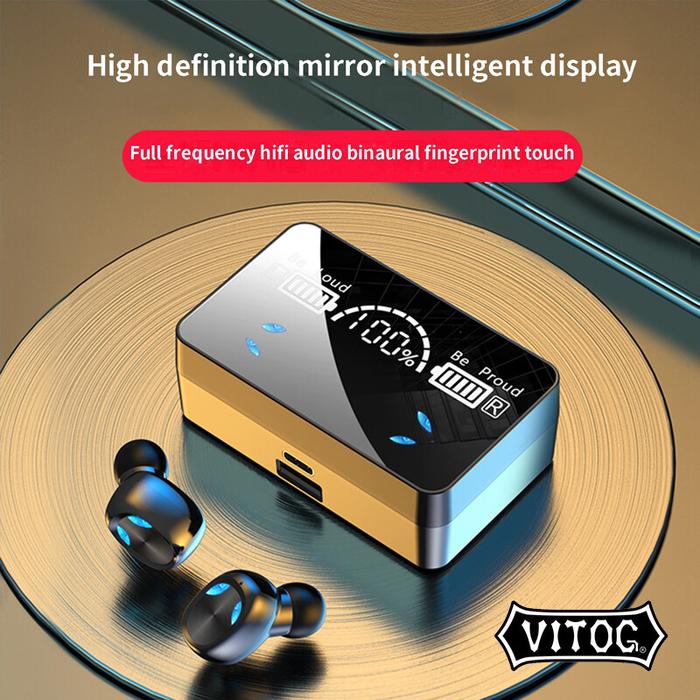 VITOG TWS X3 Earbud Nirkabel Mini, Earphone Bluetooth Nirkabel