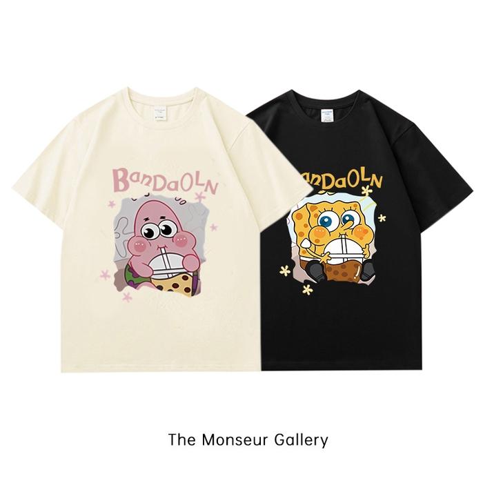 The Monseur Gallery kaos oversize wanita T-shirt Oversize/ SpongeBob SquarePants / Patrick Star /Cou