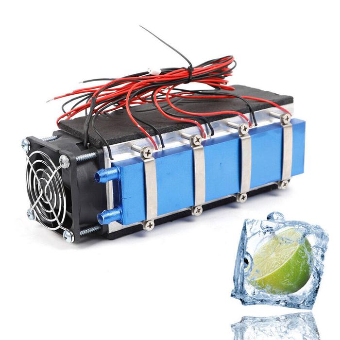 DIY Peltier Cooler Air Conditioner 10 Buckles 12V 50A 576W 5m Water Pipe Cooling Fan Easy To Install