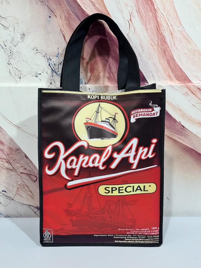 Totebag Custom Kapal Api/Tas Souvenir Costum Kapal Api Bahan Oscar By:Pancawarna