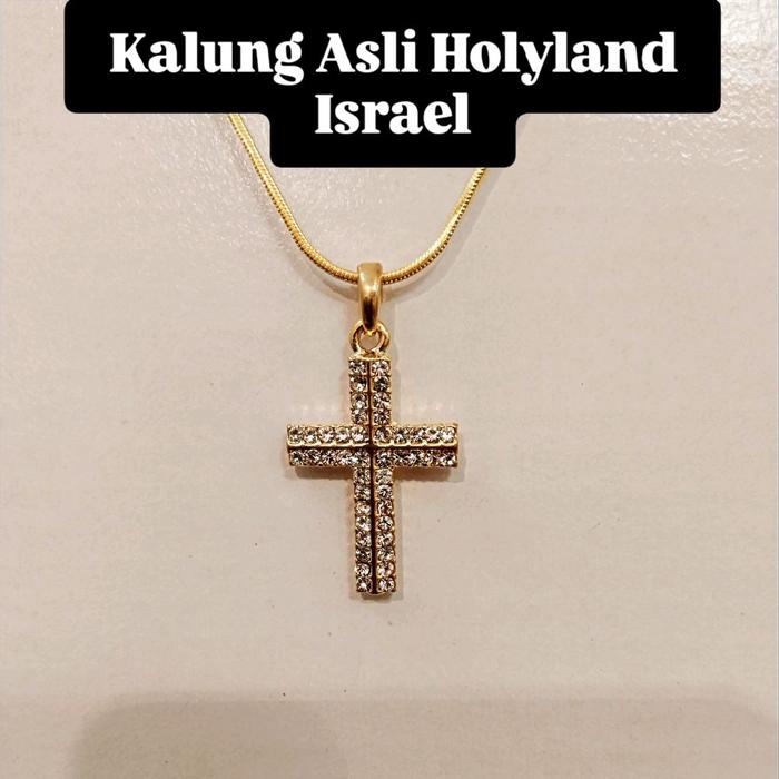 Kalung Asli Holyland Israel dengan Kalung∓ Cross Cantik