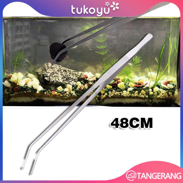 Pinset Stainless Anti Karat 48cm Pinset Aquascape Pinset Bengkok Aquarium