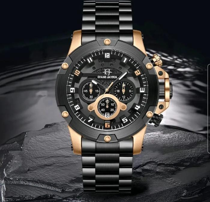 ONLY LIVE BUY 1 GET 1 EVANS JAYDEN JAM TANGAN PRIA EJ-9838 RANTAI CRONOGRAPH