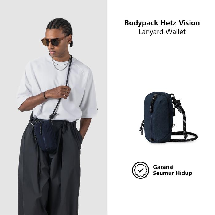 Bodypack Hetz Vision  Travel Pouch Tas Dompet HP Selempang Kecil Ringan dan Kuat - Navy