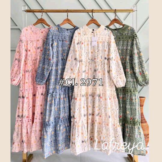 Twintha Fasion Import Gamis Brukat Bunga Bunga