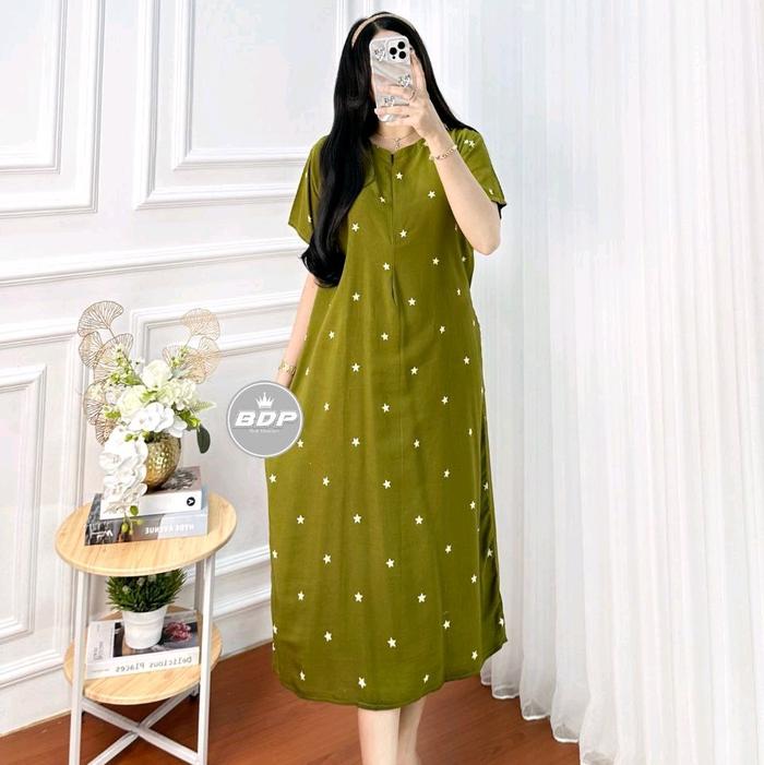 Daster Viral Rayon Premium Grade A tebal halus adem busui bumil murah Tali samping Dress Homedress W