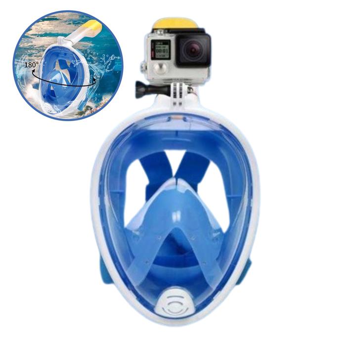 Kacamata Helm Snorkeling Diving Selam Full Face Dewasa Anak Stand Kamera Aksi Xiaomi GoPro Putih