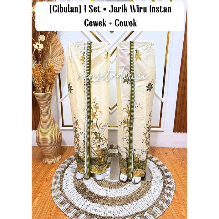 [PP/Cb] Cibulan 1 Set • Sepasang Jarik Wiru Instan Cowok + Cewek | Kain Batik Cibulan