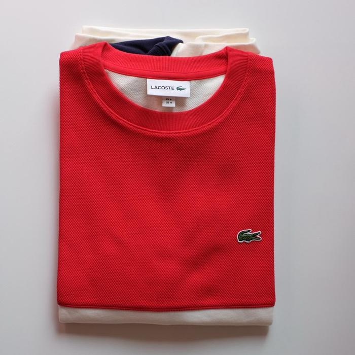 Lacoste colour block sweatshirt size M Pria Sweater ( Preloved )