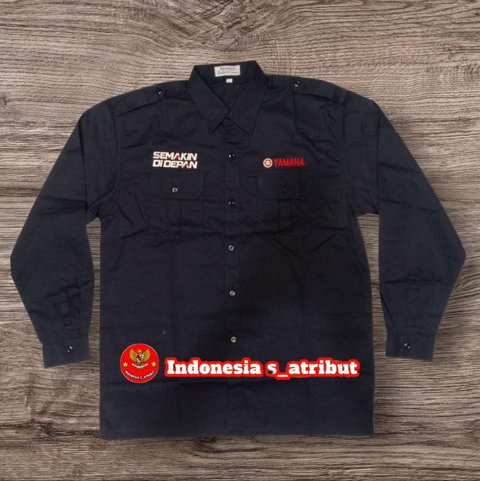 KEMEJA KERJA YAMAHA BAJU KERJA YAMAHA SERAGAM KERJA YAMAHA LENGAN PANJANG FULL BORDIR