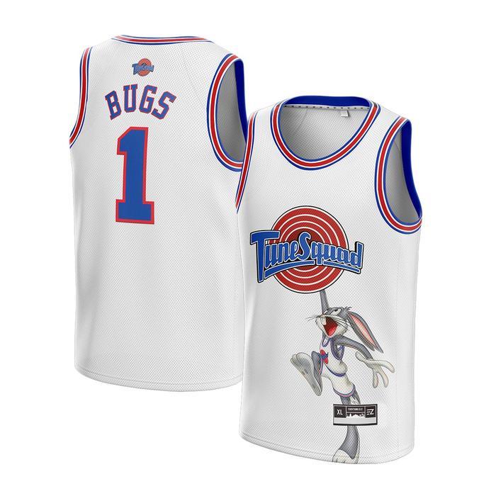 AtarPedia [ORIGINAL] Jersey Basket Bugs Tune Squad Tunesquad Space Jam #1 PUTIH  - Swingman Bola Bas