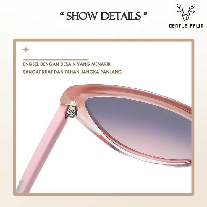 GRAY PINK KACAMATA SUNGLASSES ANTI SILAU SINAR UV MODEL CAT EYE TERBARU BAHAN TR90 FASHION WANITA PR