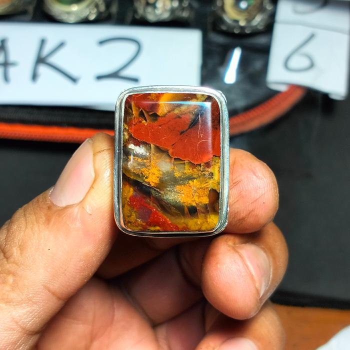 CINCIN BATU AKIK ASLI NATURAL 100% GARUT PANCAWARNA DARSON - BGT027 batu  akik