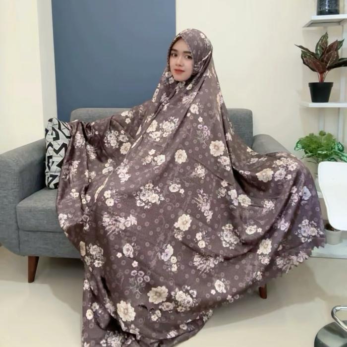MUKENA ARMANY SILK RENDA BAGIAN DAHI ORI DOI BY BUNYAMIN LASER CUT BAGIAN BAWAH