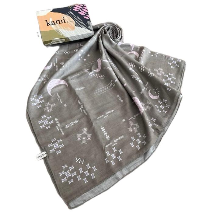 KAMI MALAGA SCARF HAZELNUT ROSA (Preloved) Hijab Muslim Kerudung Segi Empat Branded Preloved Wanita