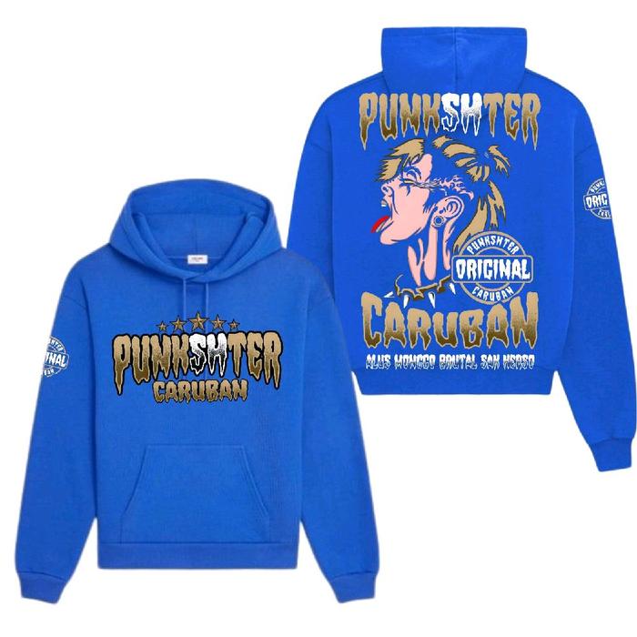 Promo! Hoodie Punkshter Caruban bahan Cotton Fleece Tebal Murah dan Halus warna Biru