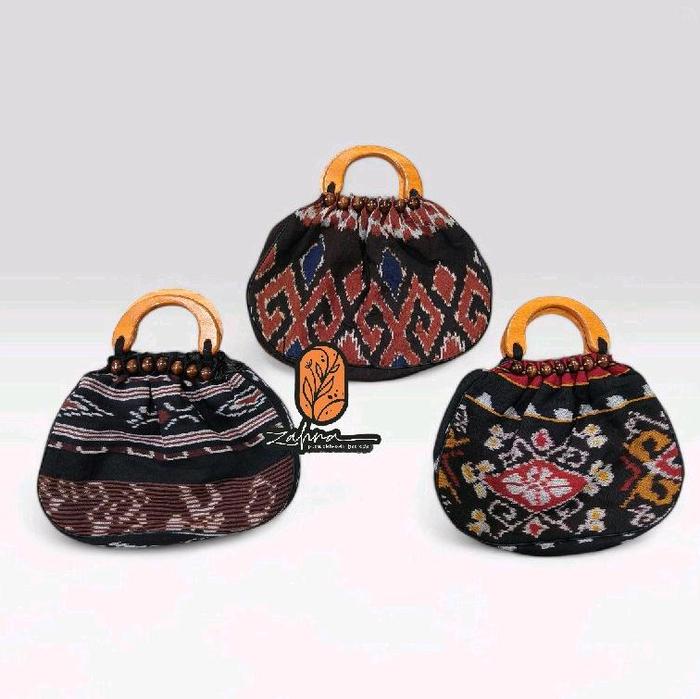 Tas handle kayu bahan awet tas kecil tas import wanita terbaru tas viral tas wanita kekinian batik J