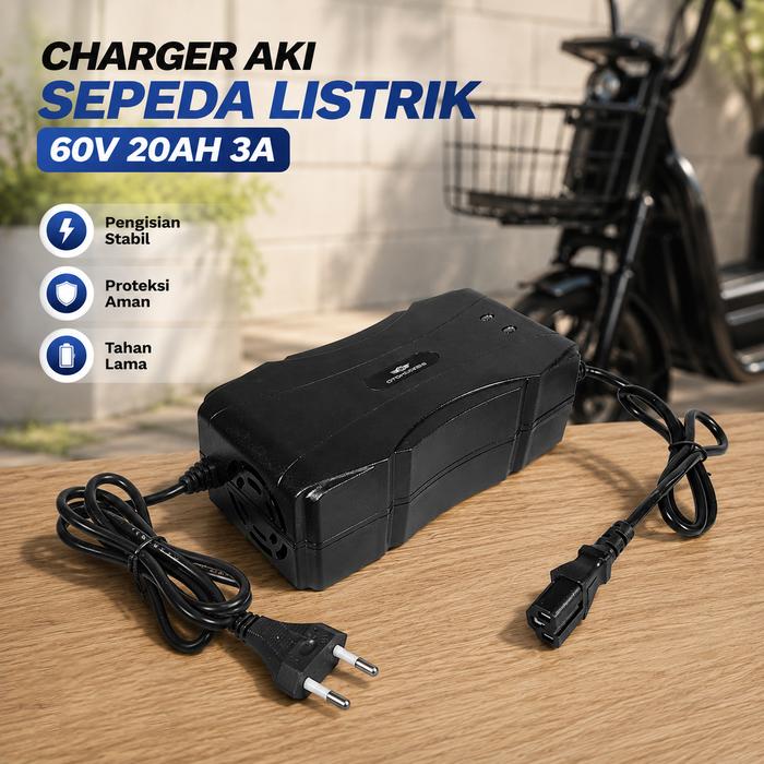 Mtos Mall | Charger Aki Motor Listrik | Charger Battery 60V | Pengisi Daya Aki