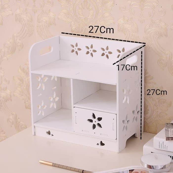 Rak Kosmetik Kayu WPC Motif Bunga