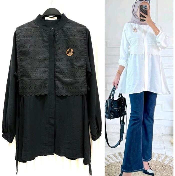 top madam HP khusus hitam putih winody/update fashion terbaru winody/atasan wanita kekinian