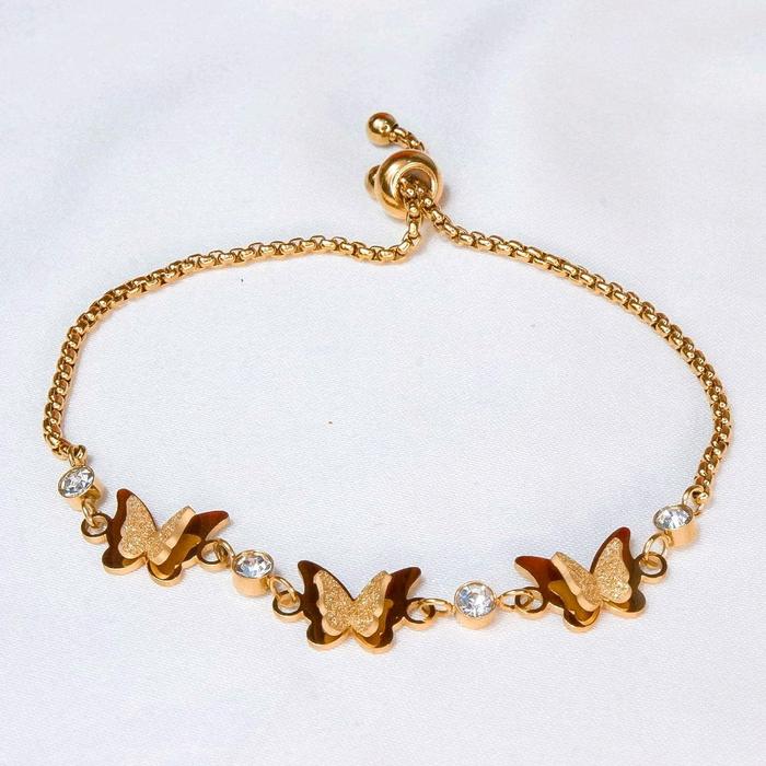 (LAPIS EMAS) Gelang kupu holland serut adjustable
