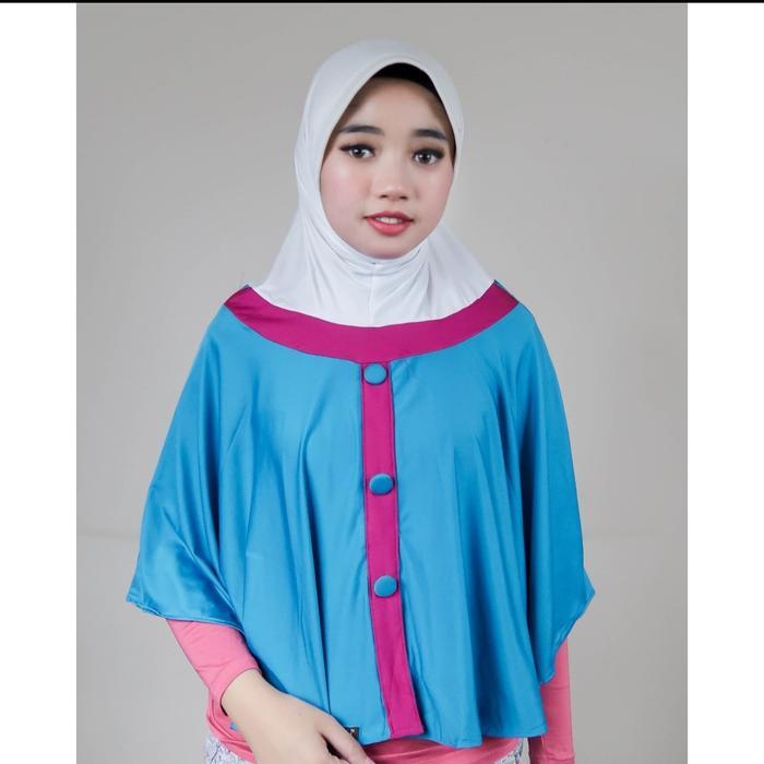 hazna kerudung jilbab Hj 075 by shasmira - blue white