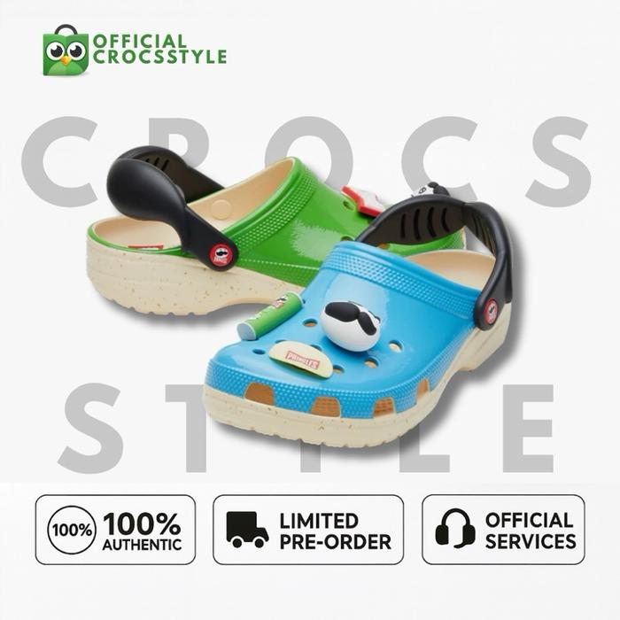 Crocs Classic Pringles Biru Hijau - 100% Asli Sepatu Klasik Stylish untuk Berbagai Kegunaan