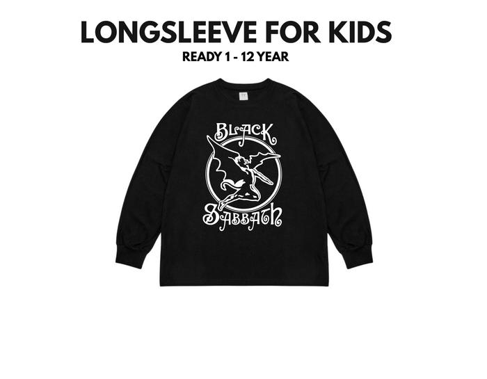 Kaos anak longsleeve Black sabbath - kaos band metal lengan panjang - kaos anak laki - laki dan pere
