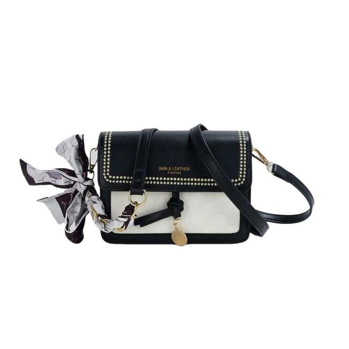 Tas Selempang Wanita Fashion Import Tas Korea Bahan Tebal Design Mewah Bonus Syal Tas 2 Ruang Reslet