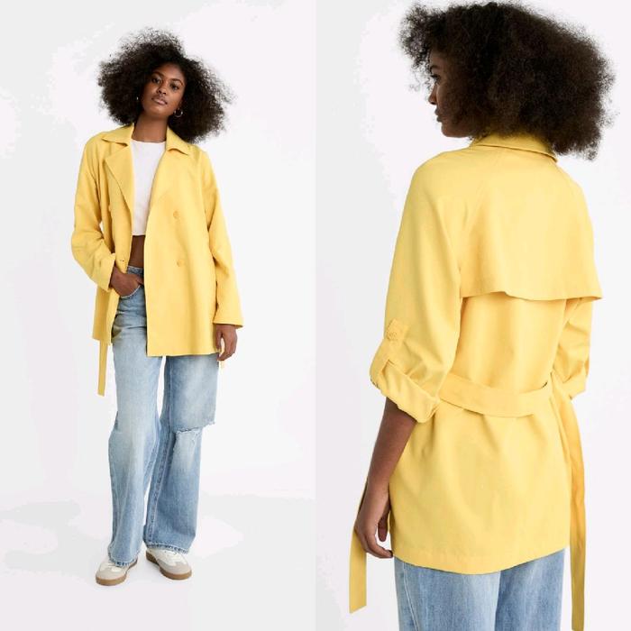 STRADIVARIUS TRENCH COAT KUNING WITH BELT BARU ASLI ORIGINAL