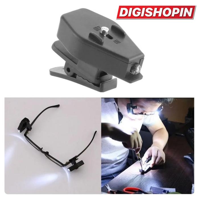 Senter Mini LED Lampu Baca Dengan Klip Untuk Kacamata Baca Dengan Switch On dan Off