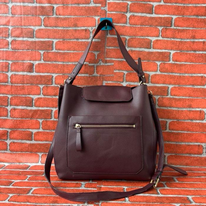 TAS TOTE SHOULDER WANITA MONSAC STUDIO KULIT ASLI SECOND BRANDED MAROON / TAS SLING MONSAC STUDIO SE